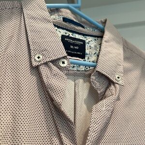 Maroon and white pattern long sleeve button up